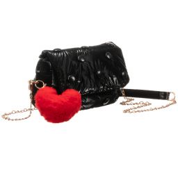 Monnalisa-Черная сумка и красный брелок (22 см) | Childrensalon Outlet