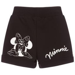 Monnalisa-Black Cotton Disney Shorts | Childrensalon Outlet