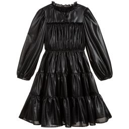 Monnalisa-Black Dress & Belt   | Childrensalon Outlet