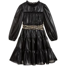 Monnalisa-Black Dress & Belt   | Childrensalon Outlet