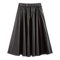 Monnalisa-Black Faux Leather Skirt | Childrensalon Outlet