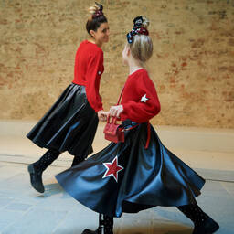 Monnalisa-Black Faux Leather Skirt | Childrensalon Outlet