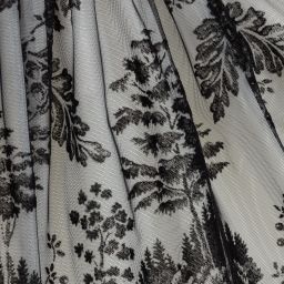 Monnalisa-Black Flocked Tulle Dress | Childrensalon Outlet