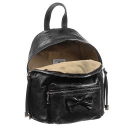 Monnalisa-Black Leather Backpack (26cm) | Childrensalon Outlet