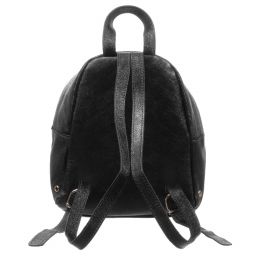 Monnalisa-Black Leather Backpack (26cm) | Childrensalon Outlet