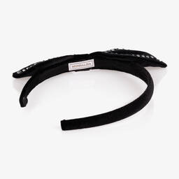 موناليزا-طوق للشعر مخمل لون أسود للبنات | Childrensalon Outlet