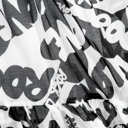 Monnalisa-Black & White Cotton Dress | Childrensalon Outlet