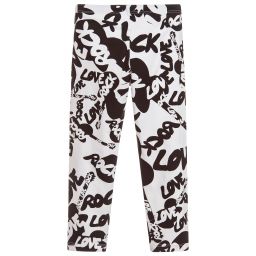 Monnalisa-Black & White Cotton Leggings | Childrensalon Outlet