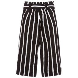 Monnalisa-Black & White Striped Culottes | Childrensalon Outlet