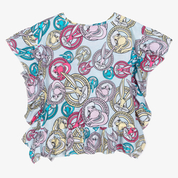 Monnalisa-Голубой кафтан с Багзом Банни и Лолой | Childrensalon Outlet