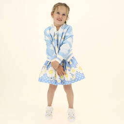 Monnalisa-Blue Clouds Tweety Zip-Up Top | Childrensalon Outlet