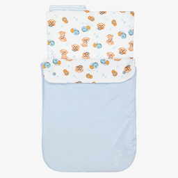 Monnalisa-Blue Cotton Baby Nest (72cm) | Childrensalon Outlet
