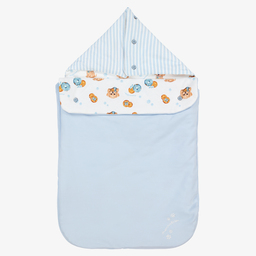 Monnalisa-Blue Cotton Baby Nest (72cm) | Childrensalon Outlet