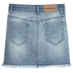 Monnalisa-Синяя джинсовая юбка с бабочкой | Childrensalon Outlet