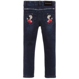 Monnalisa-Blue Denim Studded Jeans | Childrensalon Outlet