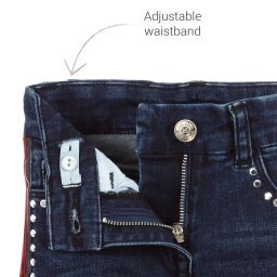 Monnalisa-Blue Denim Studded Jeans | Childrensalon Outlet