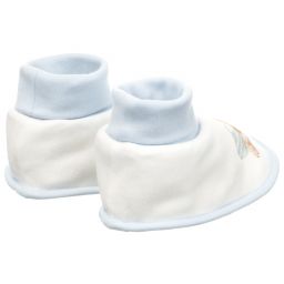 Monnalisa-Blue & Ivory Baby Booties | Childrensalon Outlet
