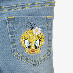 Monnalisa-Blue Tweety & Daisy Jeans | Childrensalon Outlet