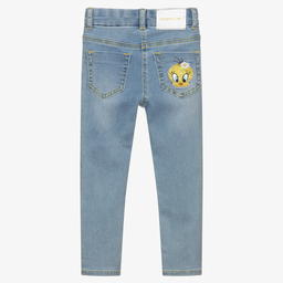 Monnalisa-Blue Tweety & Daisy Jeans | Childrensalon Outlet