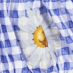 Monnalisa-Blue & White Gingham Blouse | Childrensalon Outlet