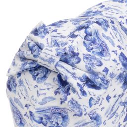 موناليزا-كاب قطن لون أبيض وأزرق للبنات | Childrensalon Outlet