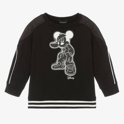 Monnalisa-Boys Black Mickey Sweatshirt | Childrensalon Outlet