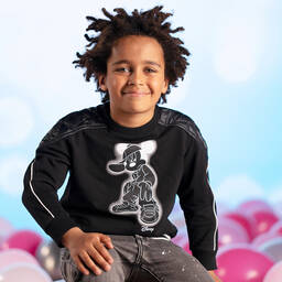 Monnalisa-Boys Black Mickey Sweatshirt | Childrensalon Outlet
