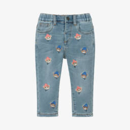 Monnalisa-Boys Denim Jeans with Bear Embroidery | Childrensalon Outlet