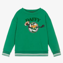 Monnalisa-Boys Green Looney Tunes Sweatshirt | Childrensalon Outlet
