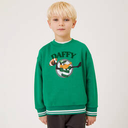 Monnalisa-Boys Green Looney Tunes Sweatshirt | Childrensalon Outlet