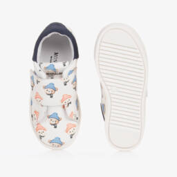 Monnalisa-Boys Ivory Bear Print Trainers | Childrensalon Outlet