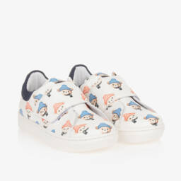 Monnalisa-Boys Ivory Bear Print Trainers | Childrensalon Outlet