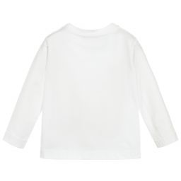 Monnalisa-Хлопковый топ цвета слоновой кости с часами для мальчиков | Childrensalon Outlet