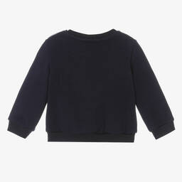 Monnalisa-Boys Navy Blue Cotton Peanuts Sweatshirt | Childrensalon Outlet