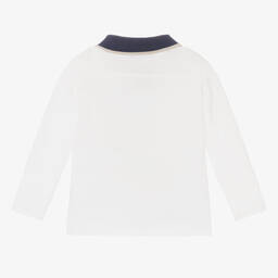 Monnalisa-Boys White Cotton Peanuts Polo Shirt | Childrensalon Outlet