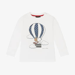 Monnalisa-Белый хлопковый топ Peanuts | Childrensalon Outlet