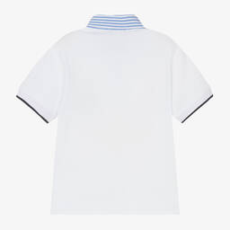 Monnalisa-Boys White Cotton Polo Shirt | Childrensalon Outlet