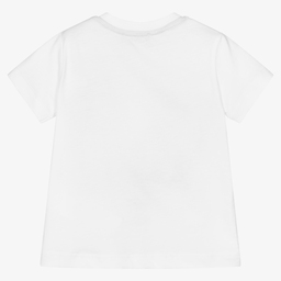 موناليزا-تيشيرت أطفال ولادي قطن جيرسي لون أبيض | Childrensalon Outlet
