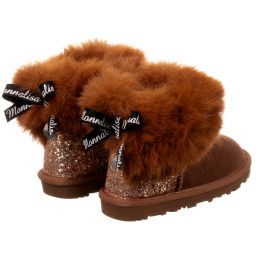 Monnalisa-Brown Suede Ankle Boots | Childrensalon Outlet