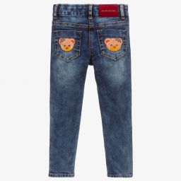 Monnalisa-Dark Blue Denim Bear Jeans | Childrensalon Outlet