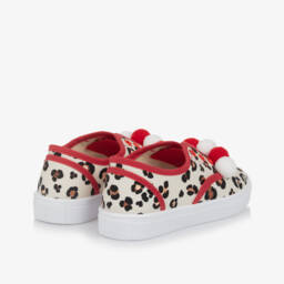 Monnalisa-Girls Beige Canvas Wild Step Sneakers | Childrensalon Outlet