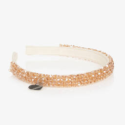 Monnalisa-Бежевый ободок с кристаллами | Childrensalon Outlet