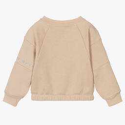 Monnalisa-Бежевый свитшот со стразами для девочек | Childrensalon Outlet