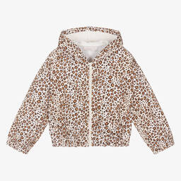 Monnalisa-Girls Beige Leopard Zip-Up Top | Childrensalon Outlet