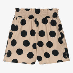Monnalisa-Girls Beige Polka Dot Cotton Shorts | Childrensalon Outlet