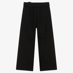 Monnalisa Chic-Girls Black Belted Wide Leg Trousers | Childrensalon Outlet