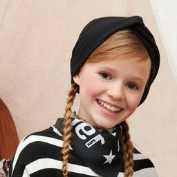 Monnalisa-Girls Black Cotton Headband | Childrensalon Outlet