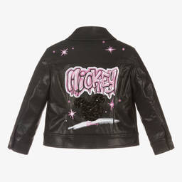 موناليزا-جاكيت جلد صناعي لون أسود للبنات | Childrensalon Outlet