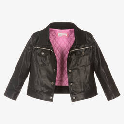 موناليزا-جاكيت جلد صناعي لون أسود للبنات | Childrensalon Outlet
