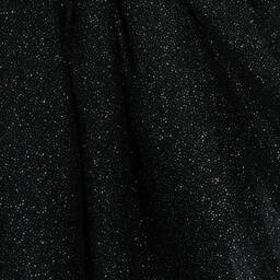 Monnalisa-فستان شبك وتول غليتر لون أسود | Childrensalon Outlet